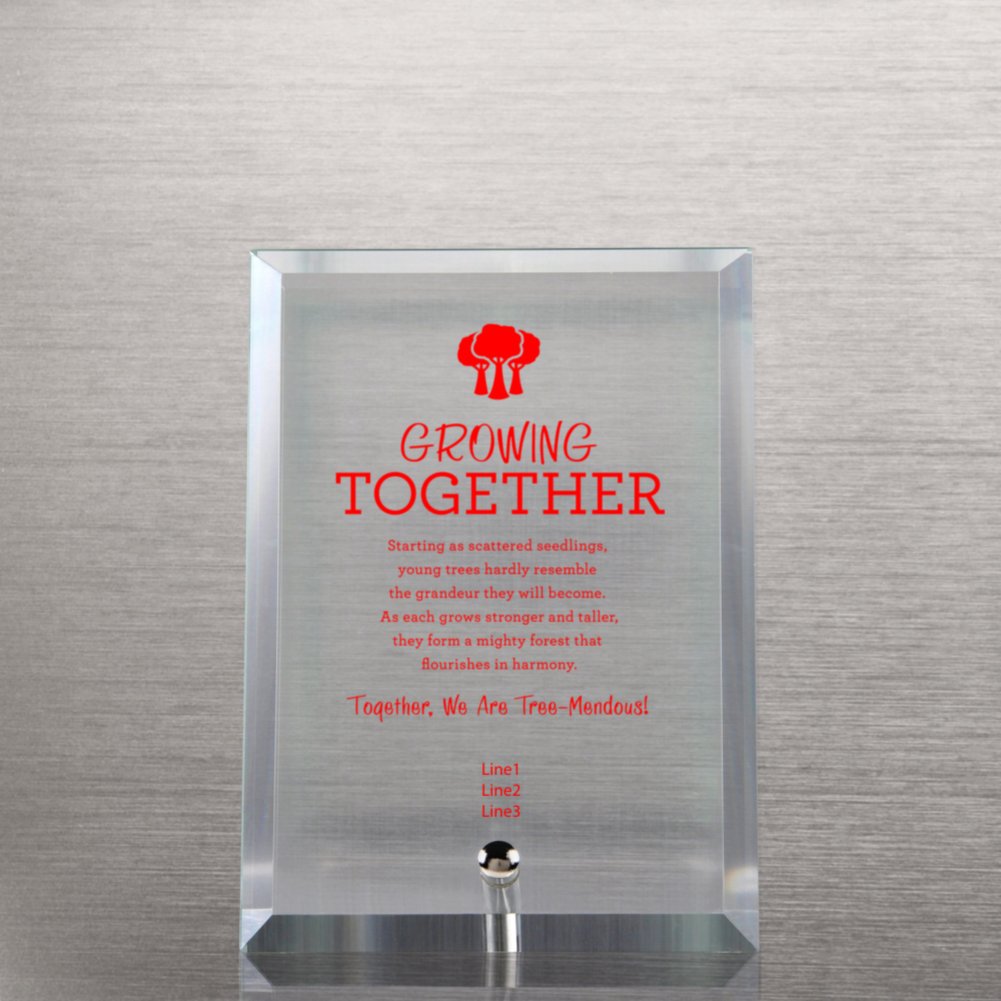 Glass Award Character Plaque - Clear